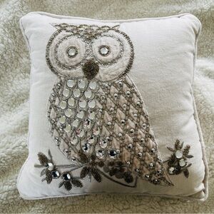 Pier 1 Embroidered Owl Throw Pillow